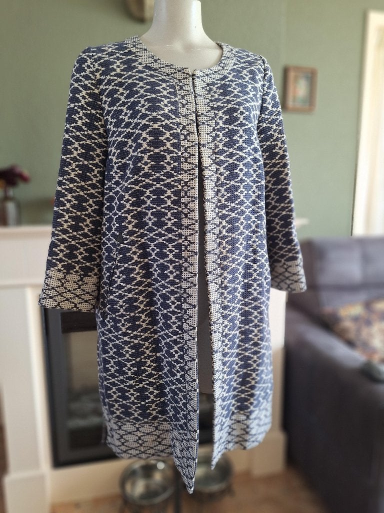 BA&SH ba-sh lang schitterend blauw wit vest 2 M 38, Maat 38/40 (M), Zo goed als nieuw, Ba&sh, Verzenden