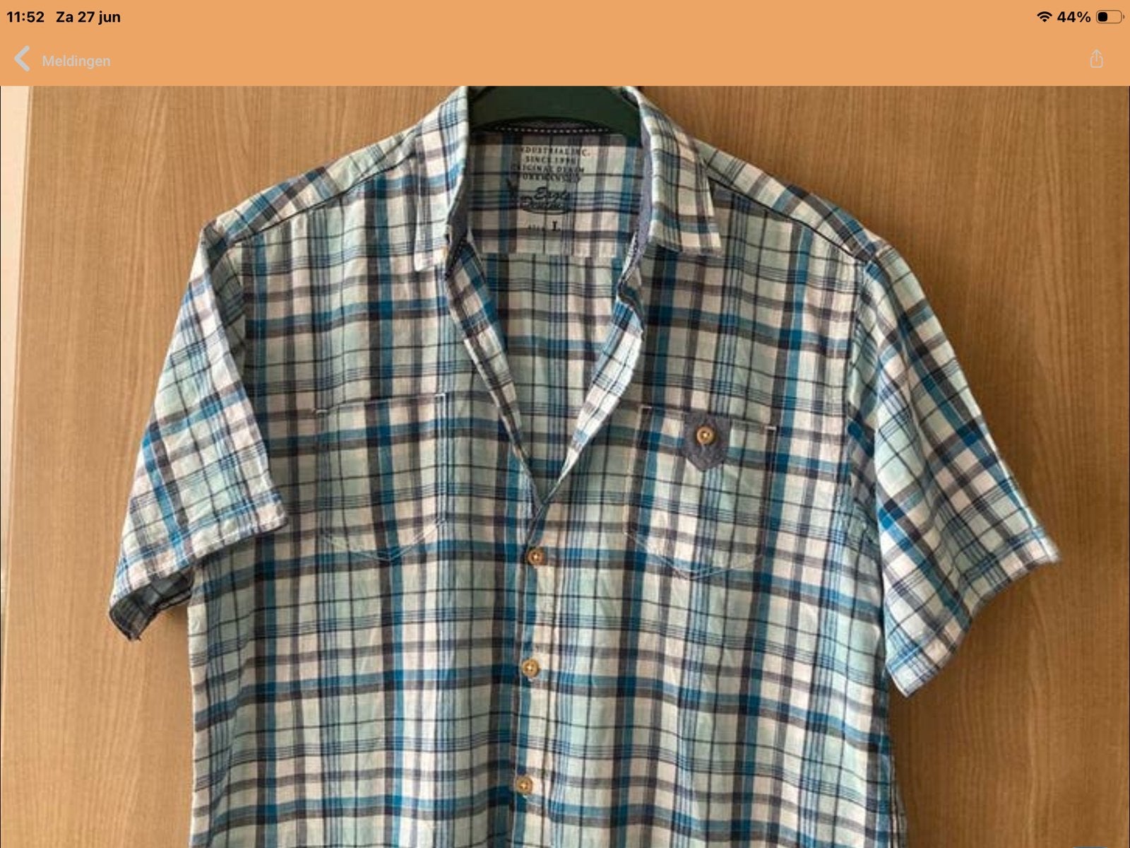 Eagle Denim geruit overhemd - Maat L nieuw!, Verzenden, Nieuw, Blauw, Halswijdte 41/42 (L)