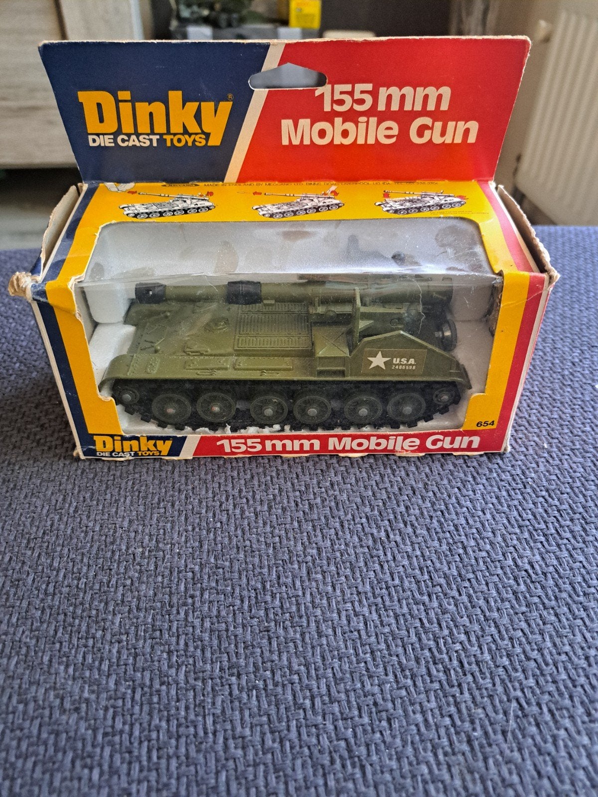 dinky toys meccano england model 155 mm mobile gun, Ophalen of Verzenden
