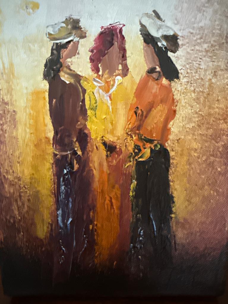 Schilderij Jochem de Graaf - Olieverf op canvas 24x19cm, Antiek en Kunst, Kunst | Schilderijen | Abstract, Verzenden