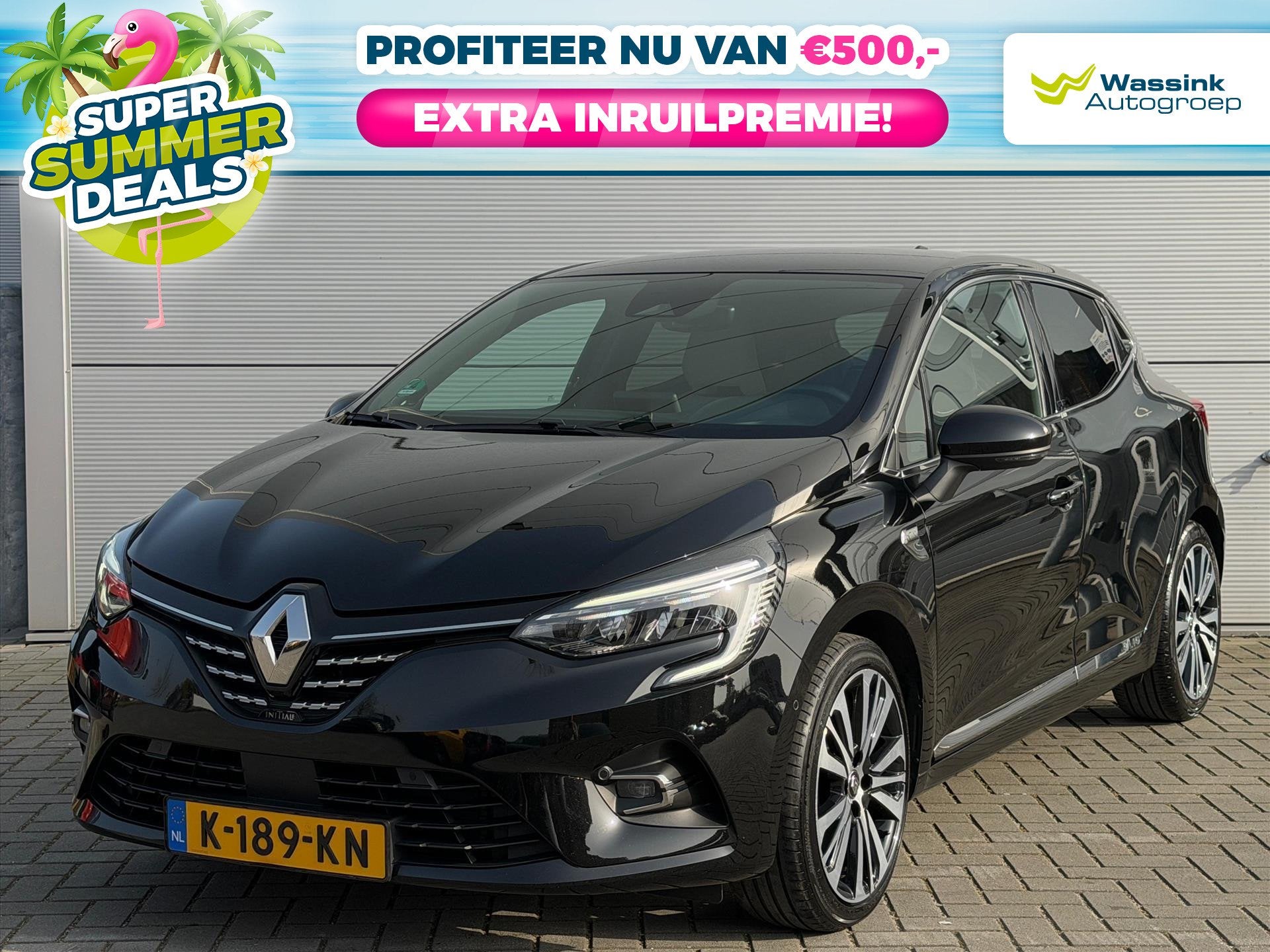 Renault Clio 1.6 E-Tech Hybrid 140pk Initiale Automaat | SUM, Auto's, Renault, Gebruikt, Euro 6, 4 cilinders, Zwart