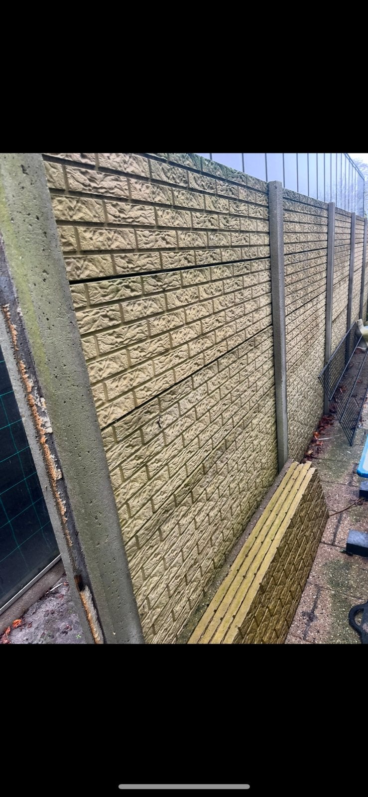Schutting betonplaten, Tuin en Terras, Ophalen, Overige materialen, 6 meter of meer, 1 tot 2 meter