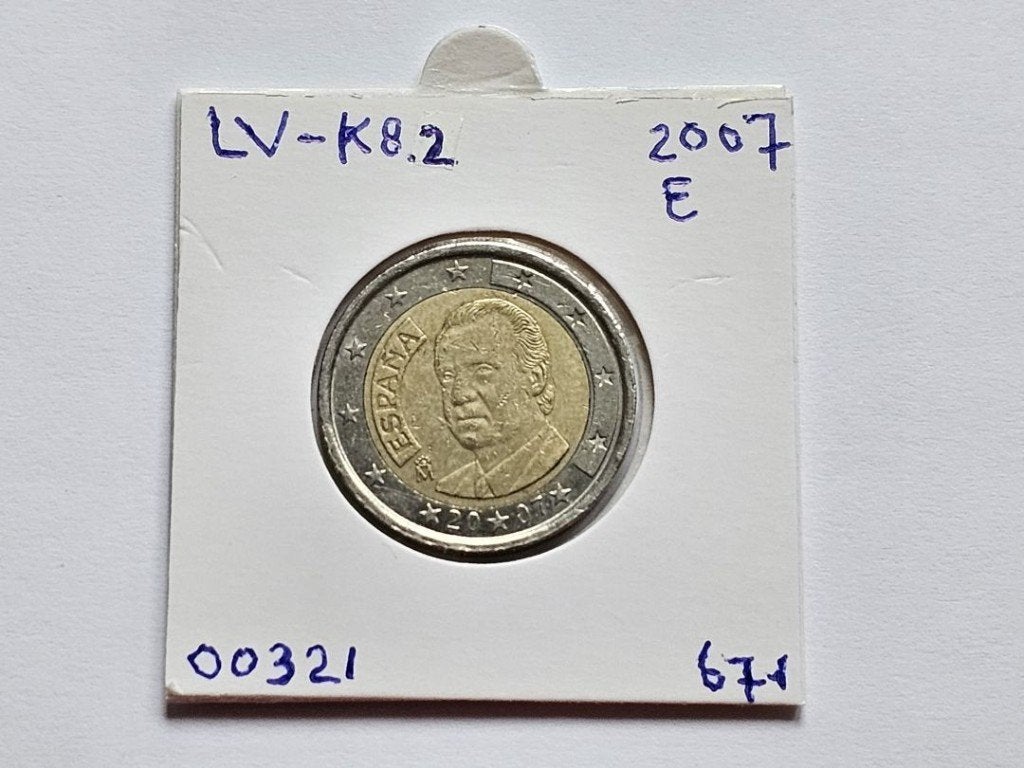 2-euromunt Spanje (E) 2007 Koers LV-K8.2, Ophalen of Verzenden, Spanje, 2 euro, Losse munt