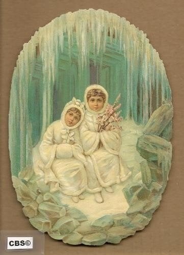 Kinderen in ijshuis poezieplaatjes 5035, Verzamelen, Ophalen of Verzenden