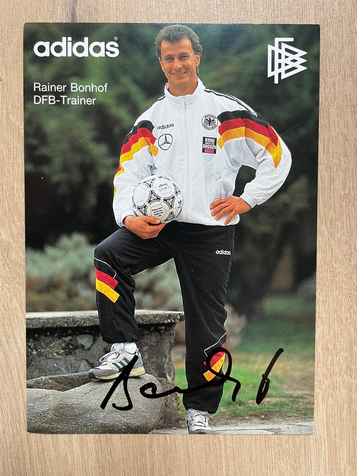 Fotokaart Rainer Bonhof (Duitsland EK 1996)., Ophalen of Verzenden, Nieuw, Buitenlandse clubs, Spelerskaart