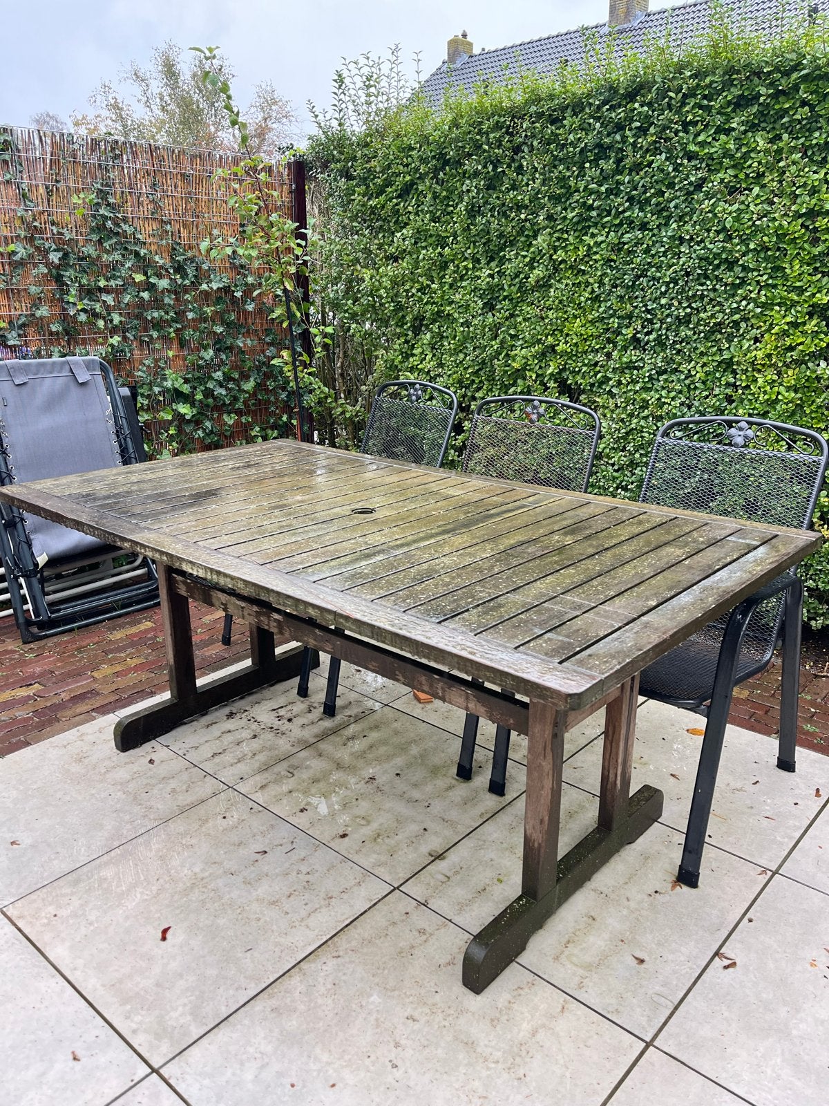 Teakhouten tuintafel, Tuin en Terras, Ophalen, Gebruikt, Rechthoekig, Teakhout