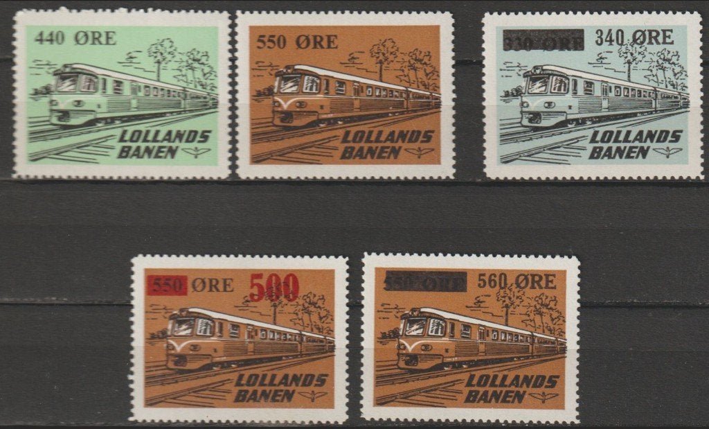 Denemarken spoorwegzegels Lollandsbanen, Postzegels en Munten, Ophalen of Verzenden, Denemarken, Postfris