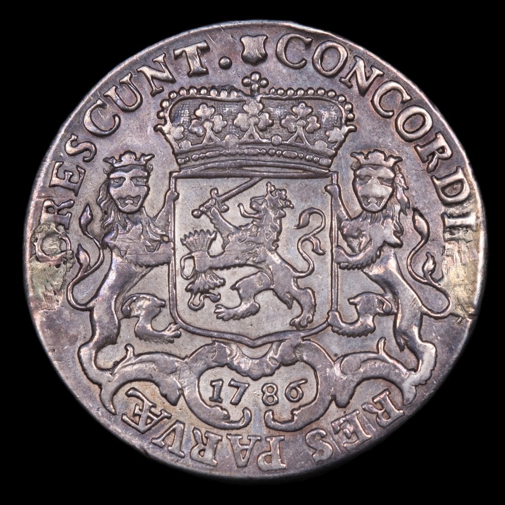 1/2e zilveren rijder Utrecht, 1786. Zfr., Vóór koninkrijk, Zilver, Losse munt, Overige waardes