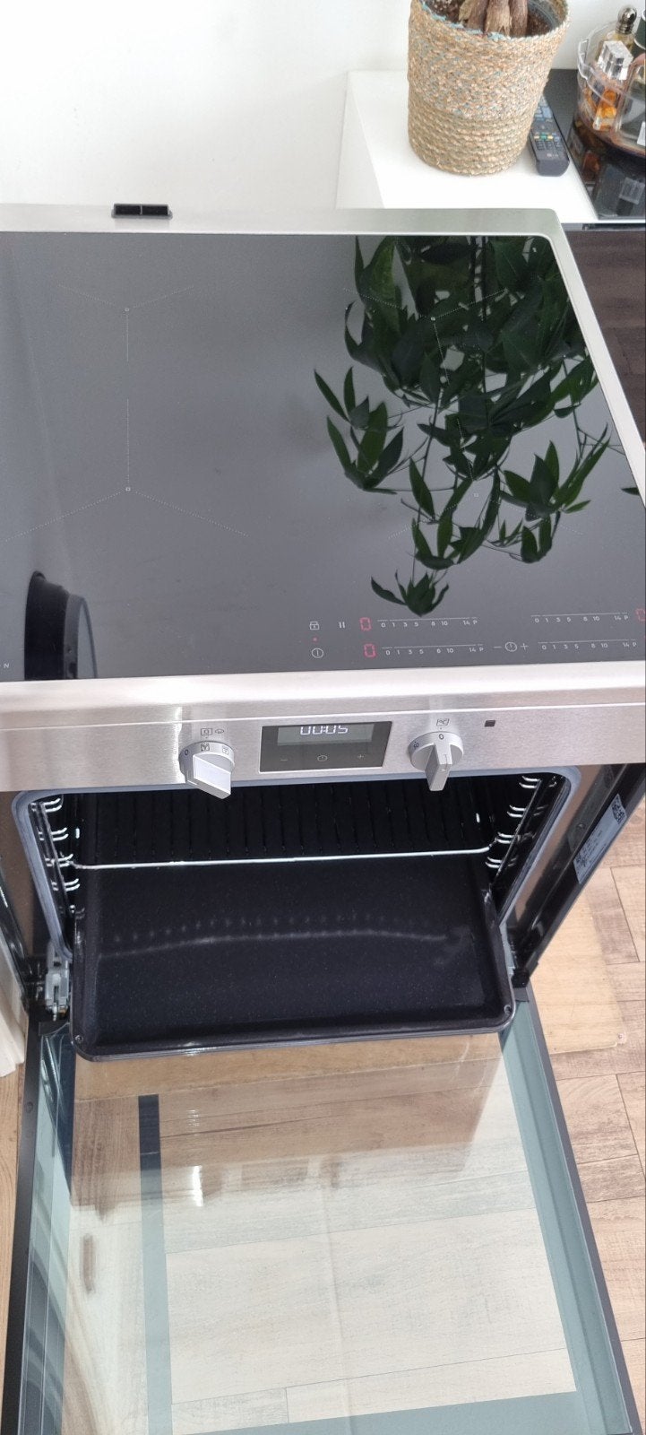 AEG inductie fornuis rvs, Ophalen, Gebruikt, Hete lucht, 60 cm of meer
