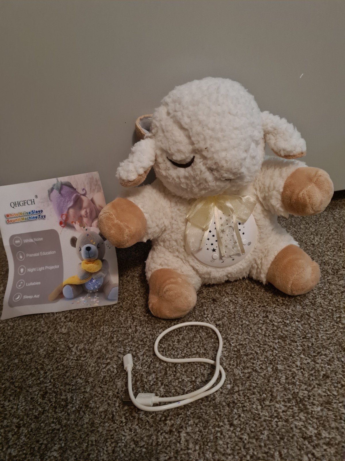 Easybaby Hartslag Knuffel Schaap - White Noise Baby Knuffel, Ophalen, Overige merken, Overige karakters, Zo goed als nieuw
