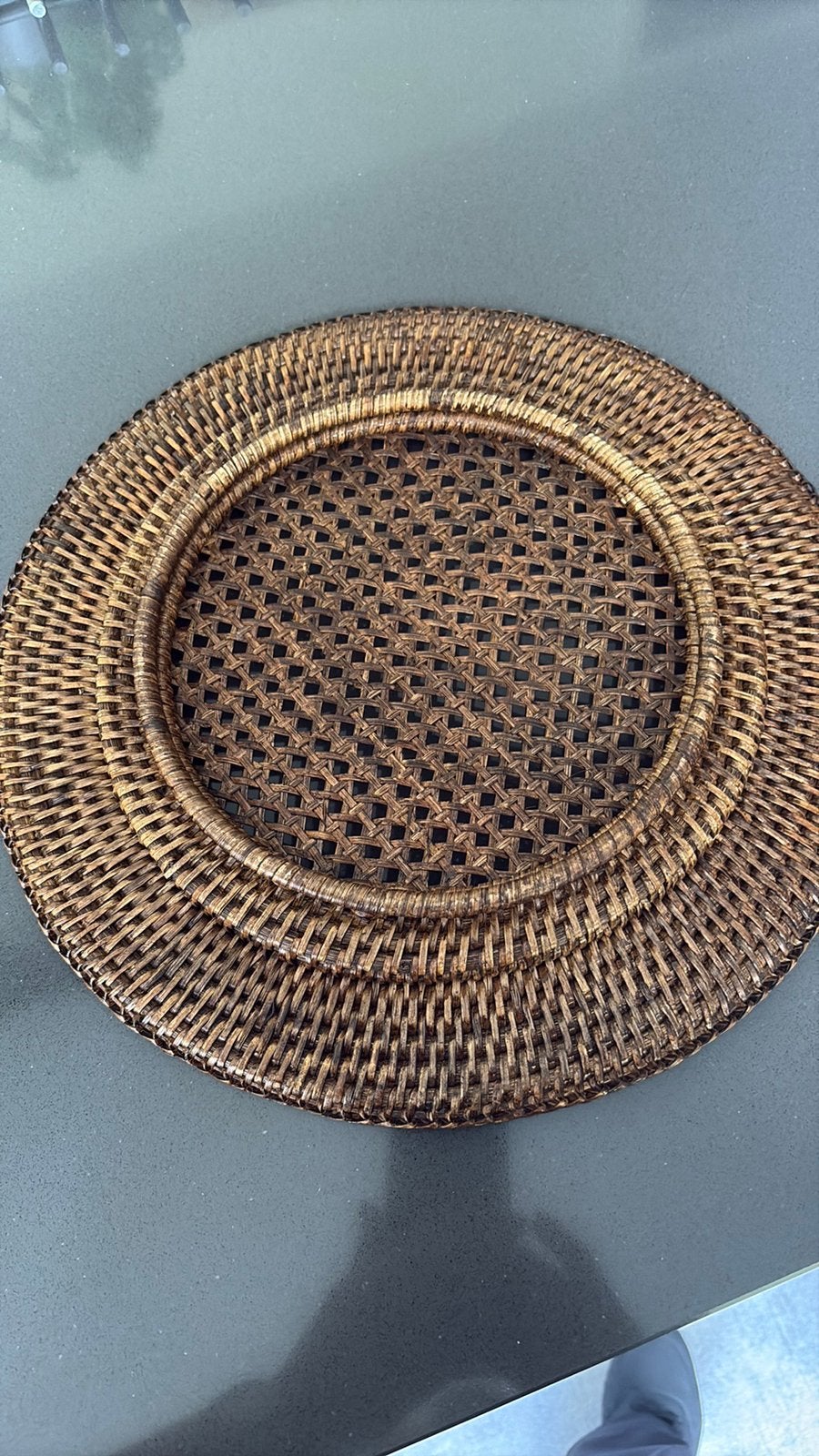 Rotan onderborden 6, Huis en Inrichting, Woonaccessoires | Onderzetters, Ophalen, Stapelbaar, Bruin, Zo goed als nieuw