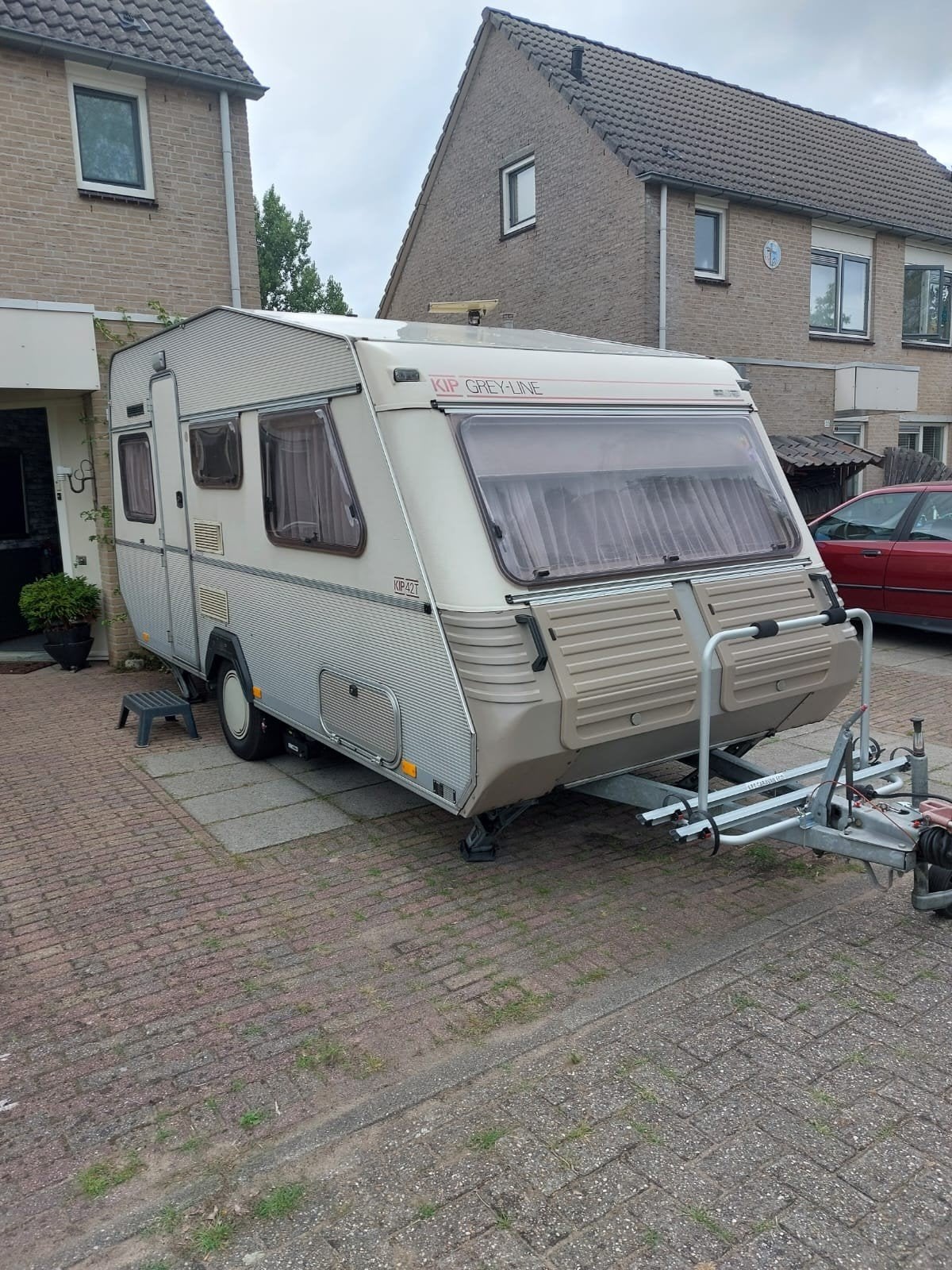 Vintage Kip 42T Greyline caravan, Treinzit, Particulier, 4 tot 5 meter, Tot en met 4