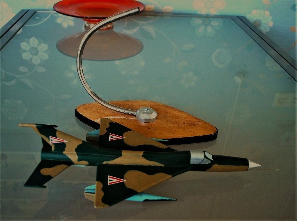 Jet Straaljager MIG 21 GROOT 43,5 cm Vintage Trench art, Ophalen of Verzenden