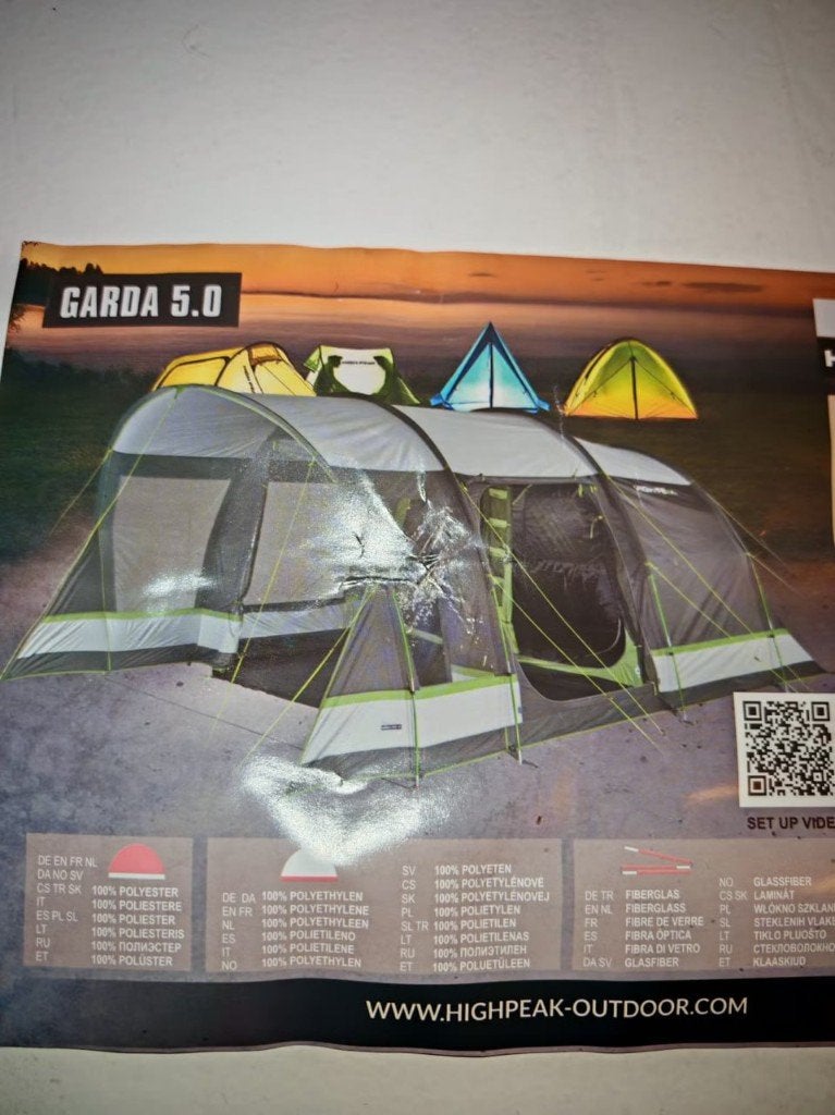 High Peak Garda 5.0-tent, Caravans en Kamperen, Ophalen of Verzenden, Nieuw, Tot en met 2