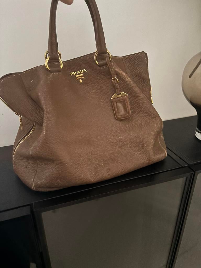 Prada tas, Ophalen of Verzenden, Zo goed als nieuw, Bruin, Handtas