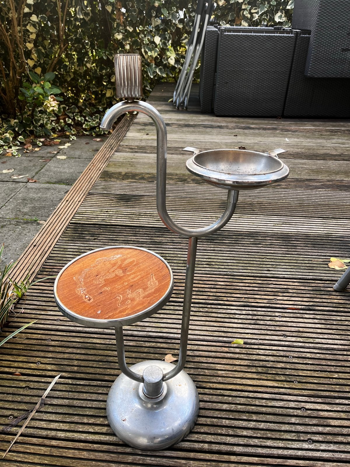 Vintage asbak met bijzettafel - binnen/buiten, Ophalen