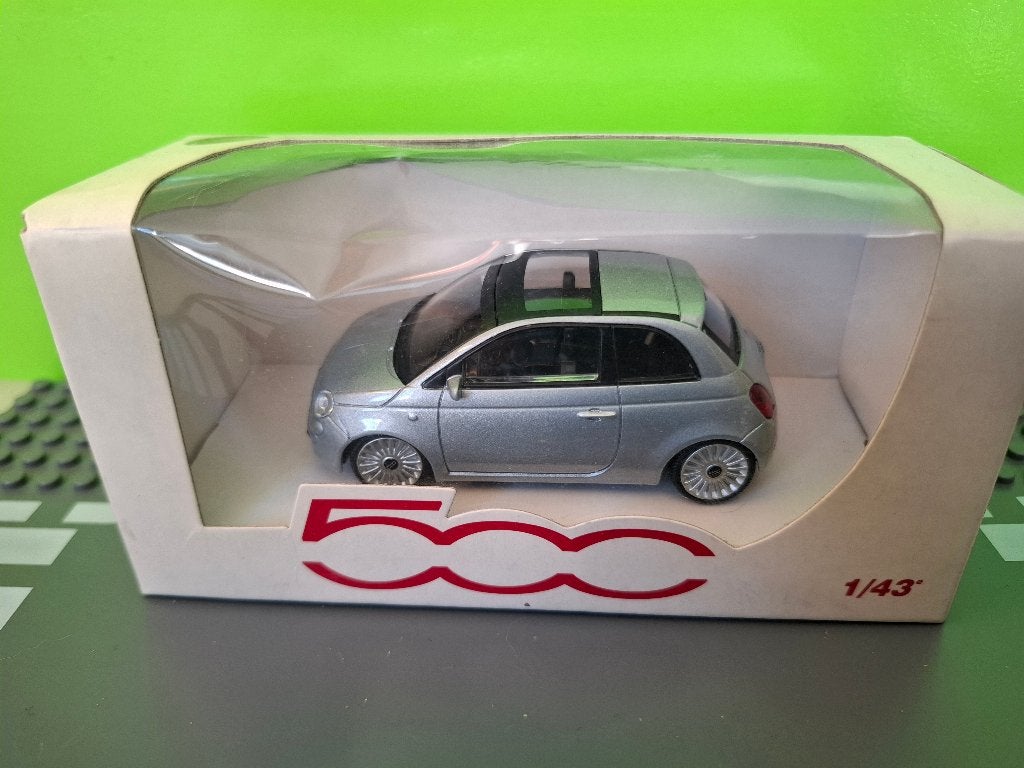 Mondo Motors - Fiat 500 [zilver] 1/43 MIB, Ophalen of Verzenden, Nieuw, Auto, Overige merken
