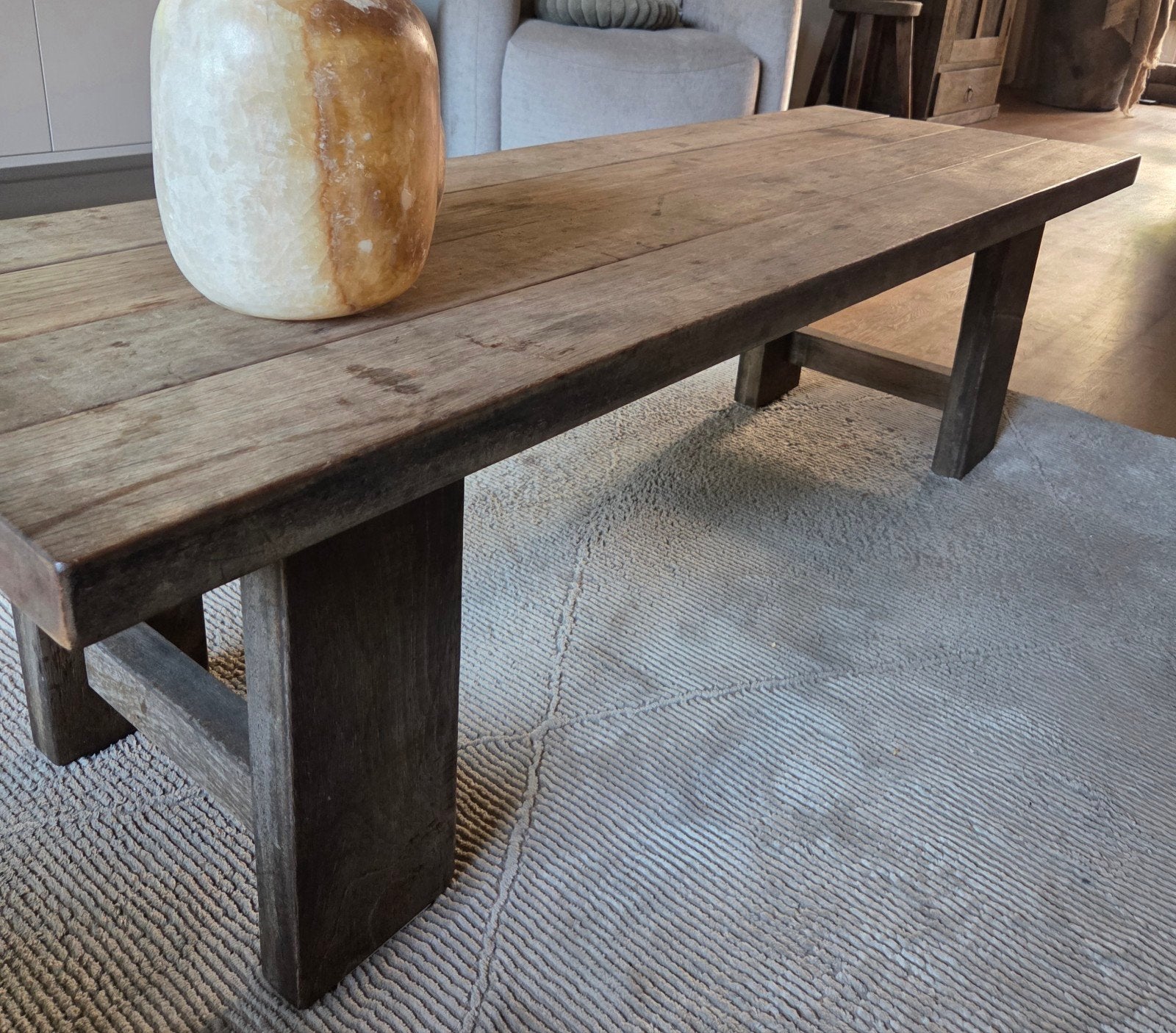 robuust oude salontafel, Ophalen, Gebruikt, 100 tot 150 cm, 50 tot 100 cm