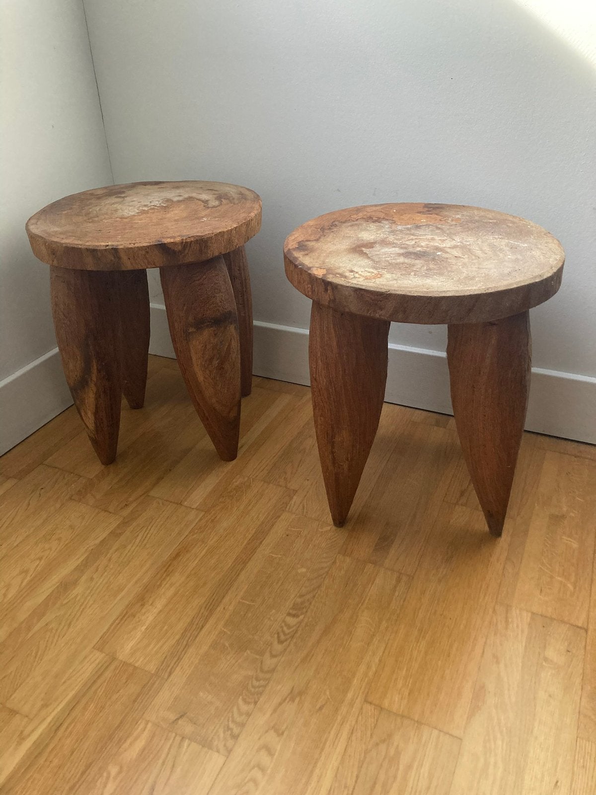 Krukje of bijzet tafel van Polspotten. 2 stuks, Ophalen, Zo goed als nieuw, Hout