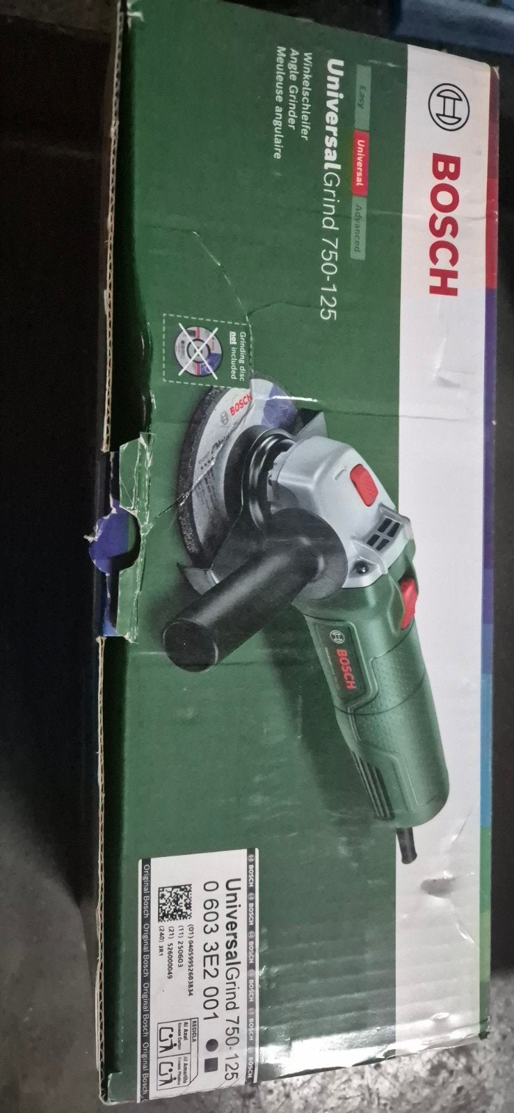 Nieuwe Bosch UniversalGrind 750-125 Haakse Slijper, Ophalen of Verzenden, Nieuw, 700 tot 1000 watt, Haakse handslijpmachine