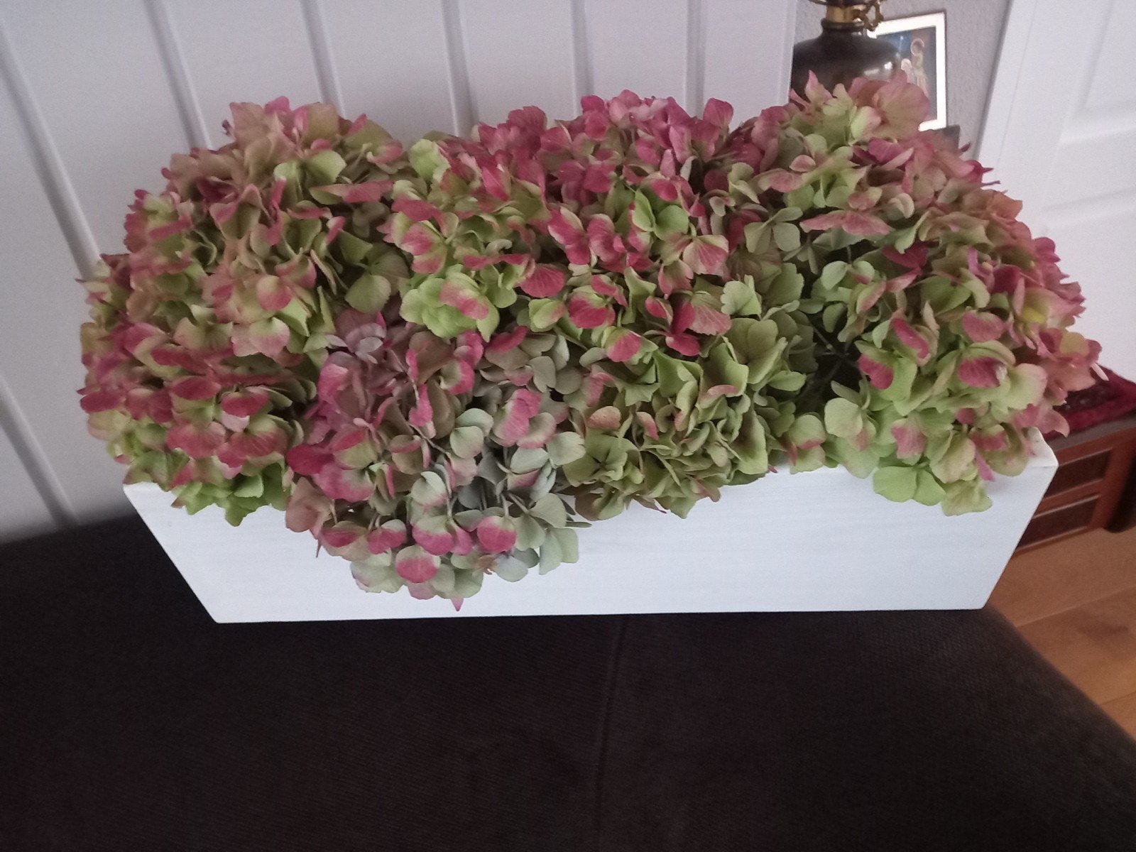 houten bloembak met hortensia, Huis en Inrichting, Ophalen of Verzenden