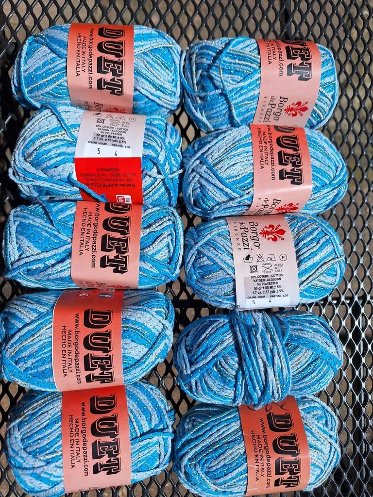 10 bollen Borgo de Pazzi DUET katoen., Hobby en Vrije tijd, Ophalen of Verzenden, Nieuw, Breien of Haken, Wol of Garen
