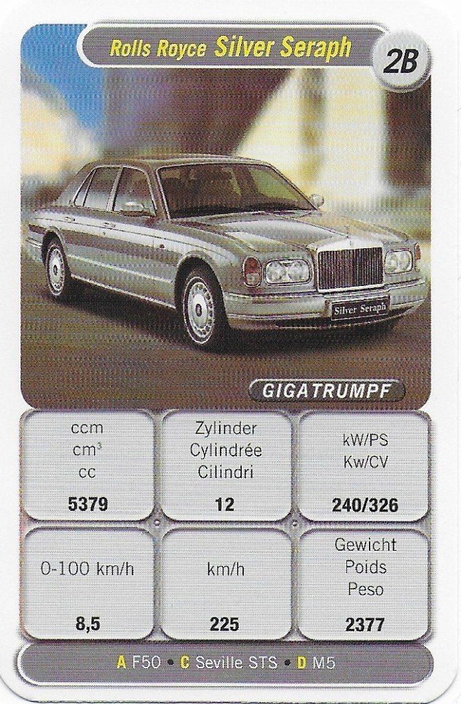 Kw4555 autokaartje rolls royce silver seraph ( 2b ), Ophalen of Verzenden, Zo goed als nieuw, Auto's