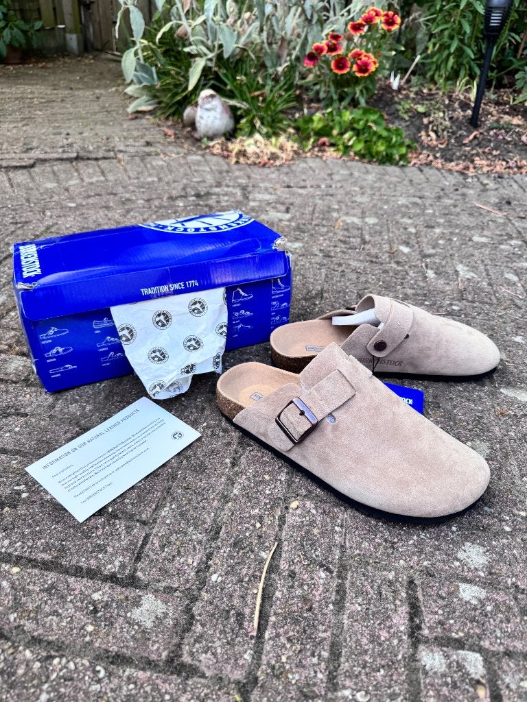 Birkenstock Boston, Beige, Nieuw, Birkenstock, Sandalen of Muiltjes