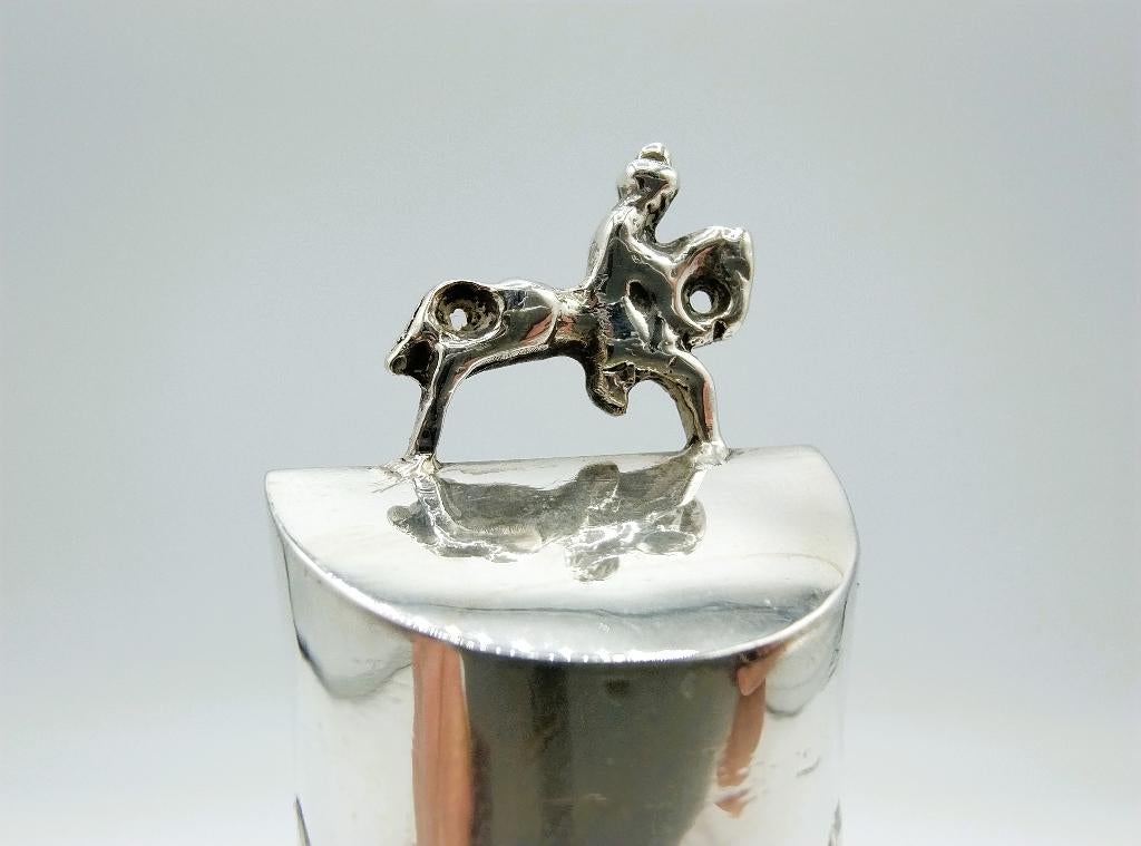 Groot zilveren mesheft, pseudokeuren, 19e eeuws., Verzenden, Zilver
