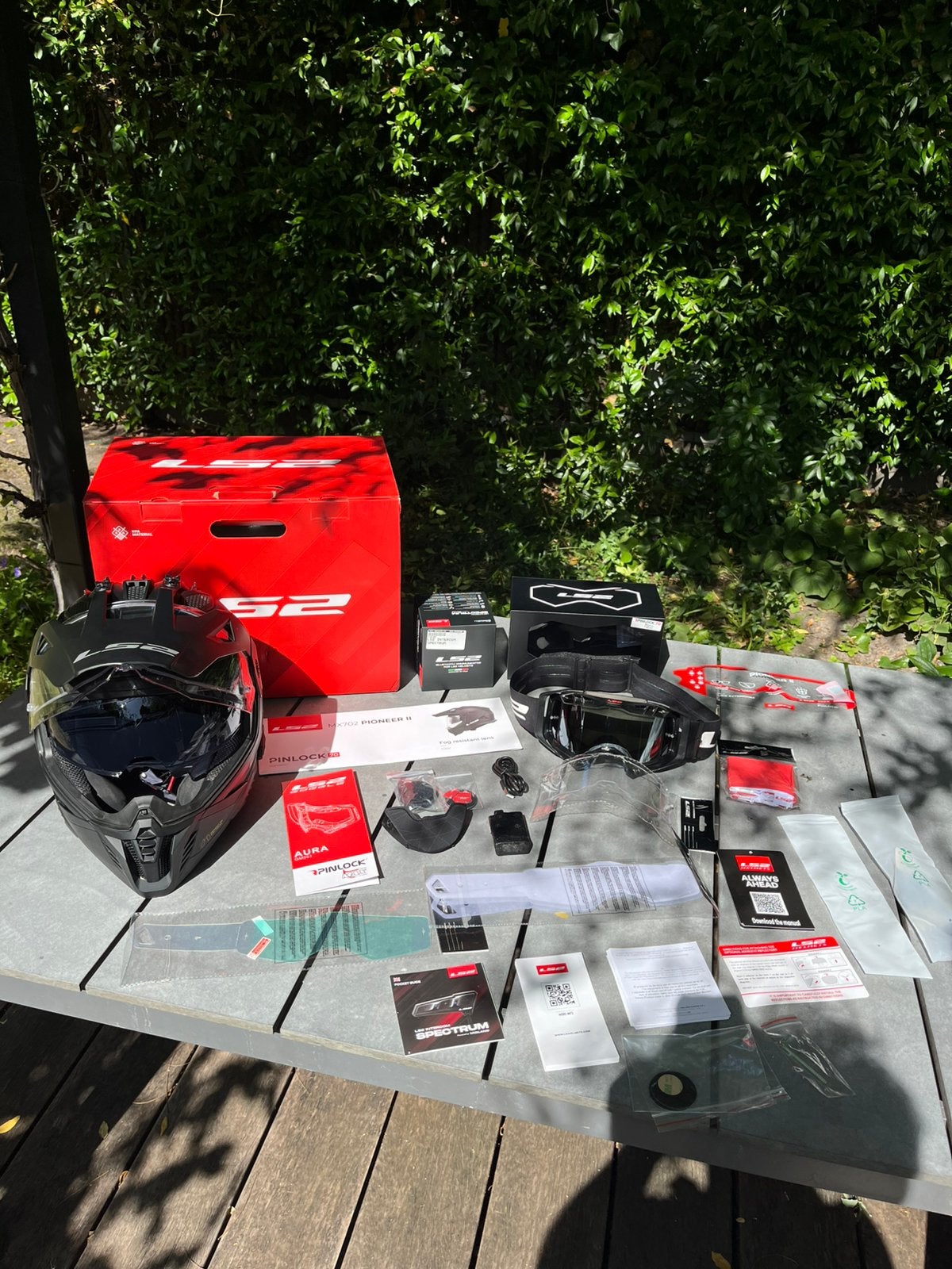 LS2 MX702 Pioneer II - M, crossbril Aura, Spectrum intercom, Overige merken, M, Offroadhelm, Ophalen of Verzenden