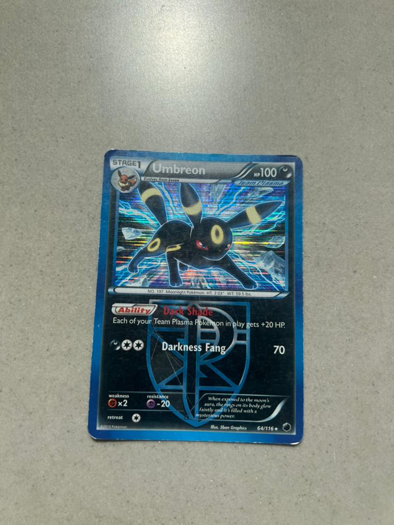 Pokemon umbreon plazma freese card, Ophalen of Verzenden, Zo goed als nieuw