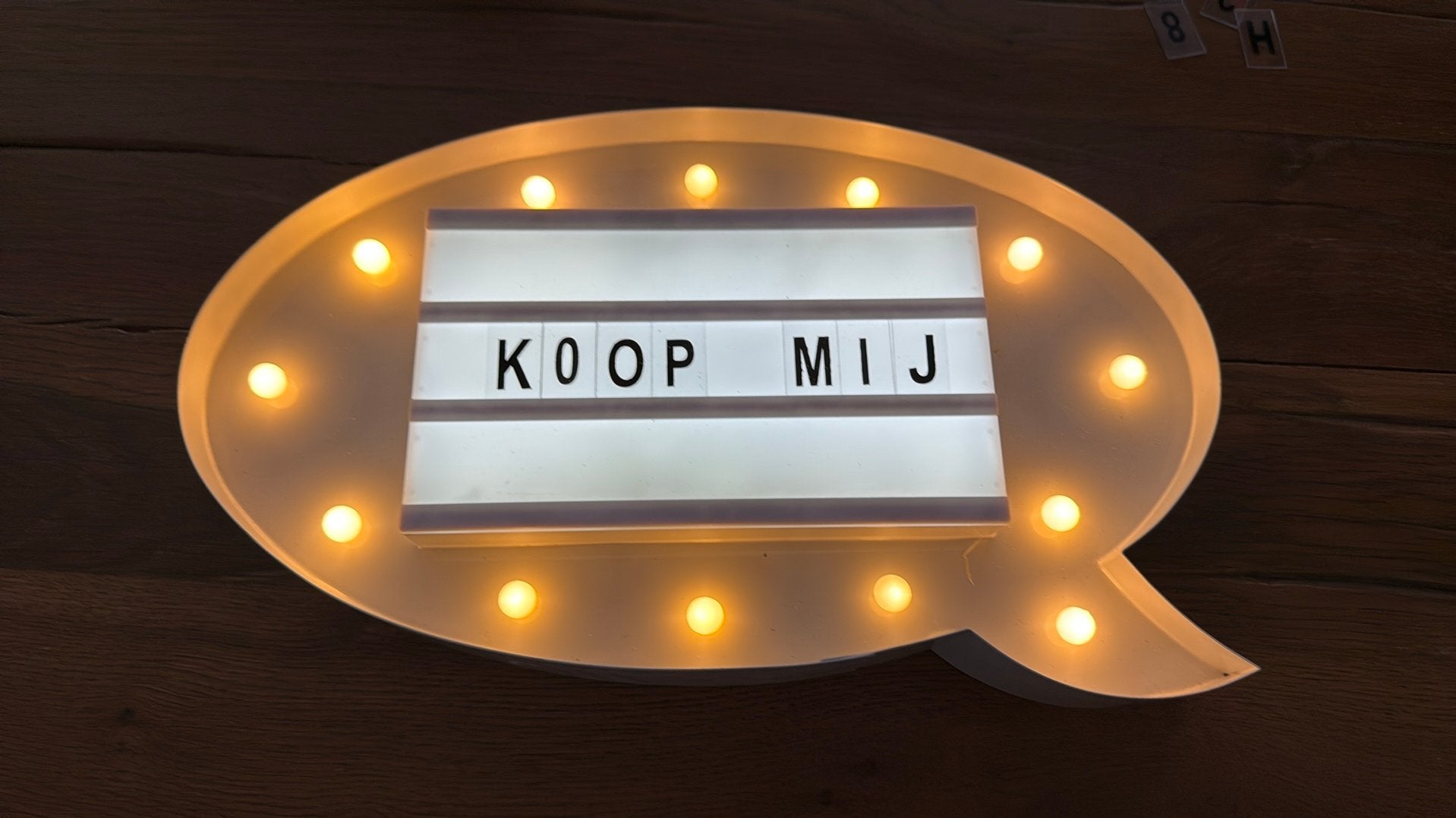 LED Light Box - Spraakwolk met letters, Wit, Overige merken, Kunststof, Nieuw