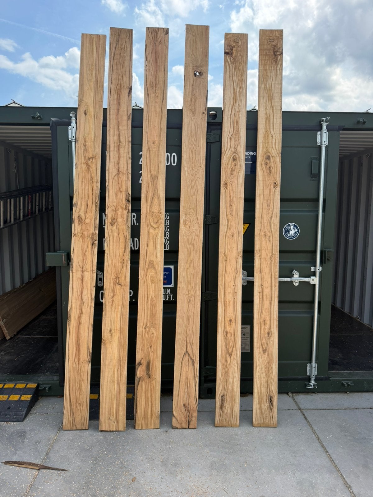 6 oud eiken planken 320x19x2,5 cm voor 200 euro
