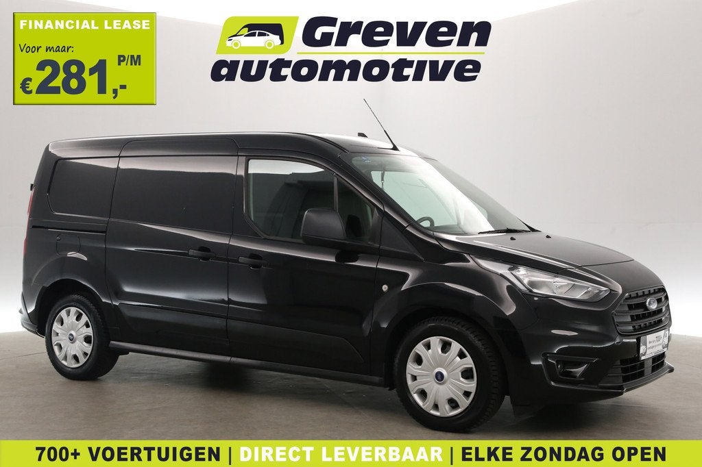 Ford Transit Connect Ecoboost Trend 100PK L2 | Benzine | Air, Auto's, Bestelauto's, Gebruikt, 8 cilinders, Zwart, Bedrijf
