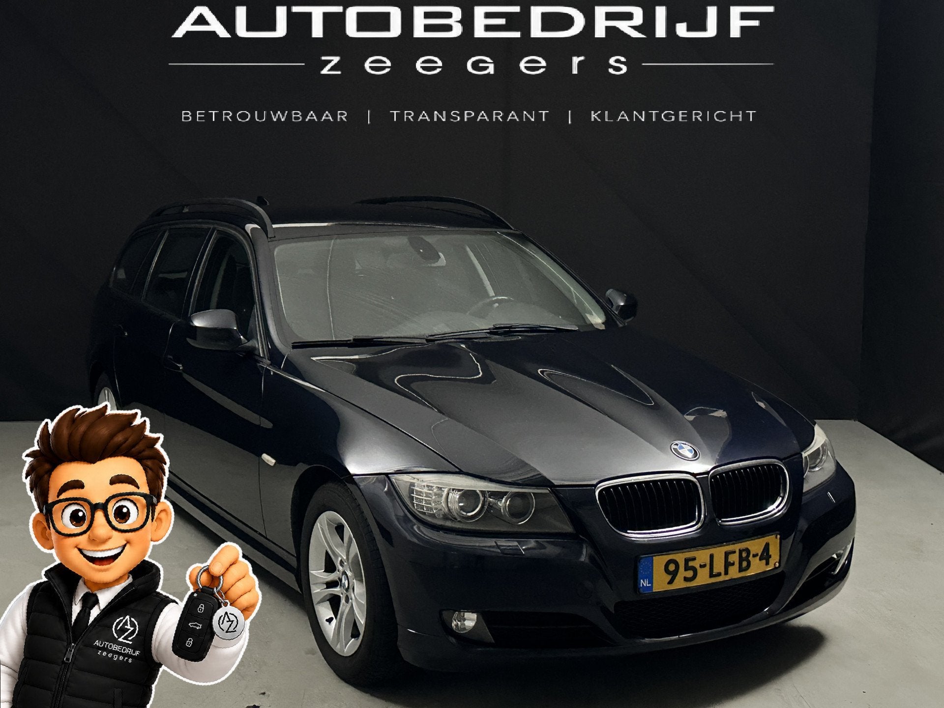 BMW 3 Serie Touring 318i Business Line *Navi*AC* (bj 2010), Euro 5, Achterwielaandrijving, Blauw, Origineel Nederlands