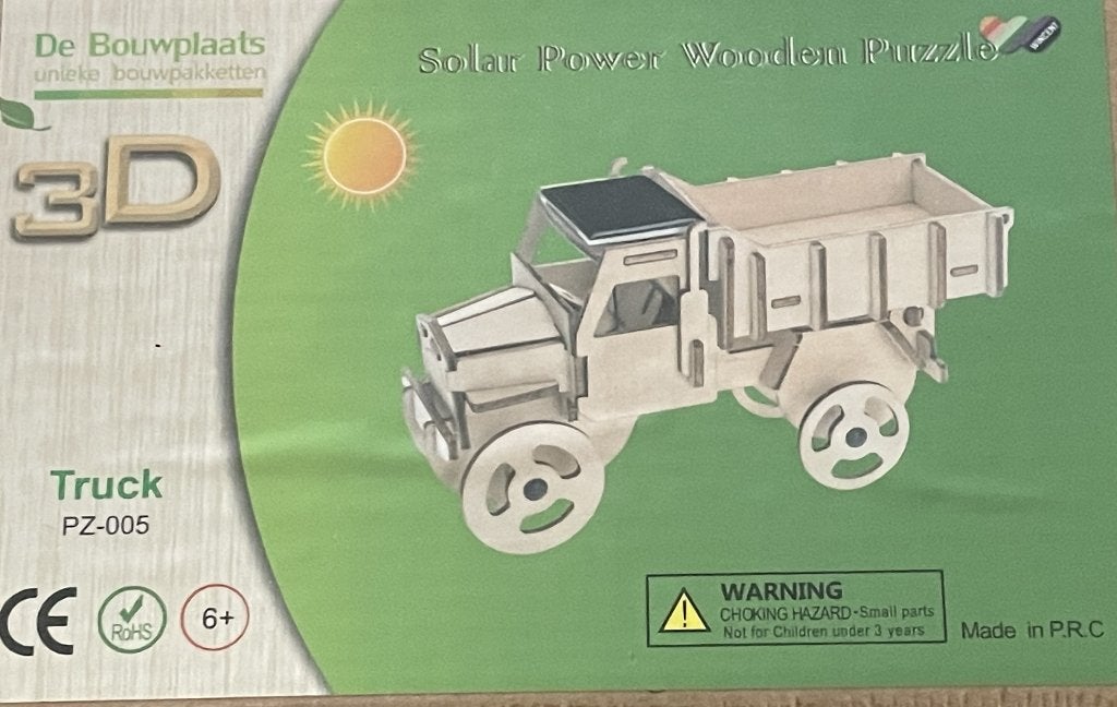 3D Bouwpakket Truck op zonne-energie van De Bouwplaats, Ophalen of Verzenden, Nieuw, 1:32 tot 1:50