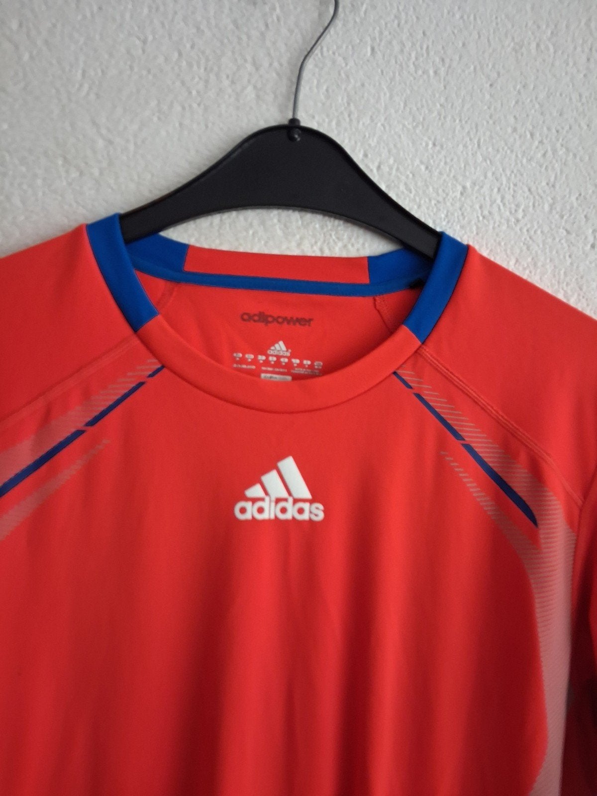 Adidas Adipower T-shirt - Oranje/Blauw - Maat M, Fitness, Maat 48/50 (M), Oranje, Ophalen of Verzenden