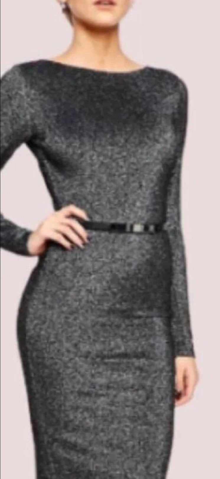 Ted Baker elegante dungebreide jurk zwart glittertjesTed3=38, Kleding | Dames, Jurken, Maat 38/40 (M), Verzenden, Zwart, Zo goed als nieuw