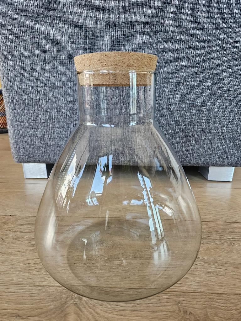 Glazen terrarium bowl / ecosysteem pot met kurk, Ophalen, Overige kleuren, Minder dan 50 cm, Glas