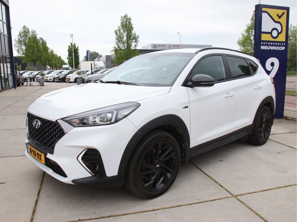 Hyundai Tucson 1.6 T-GDI N-Line Automaat, Alcantara, Camera-, Gebruikt, 4 cilinders, Wit, Bedrijf