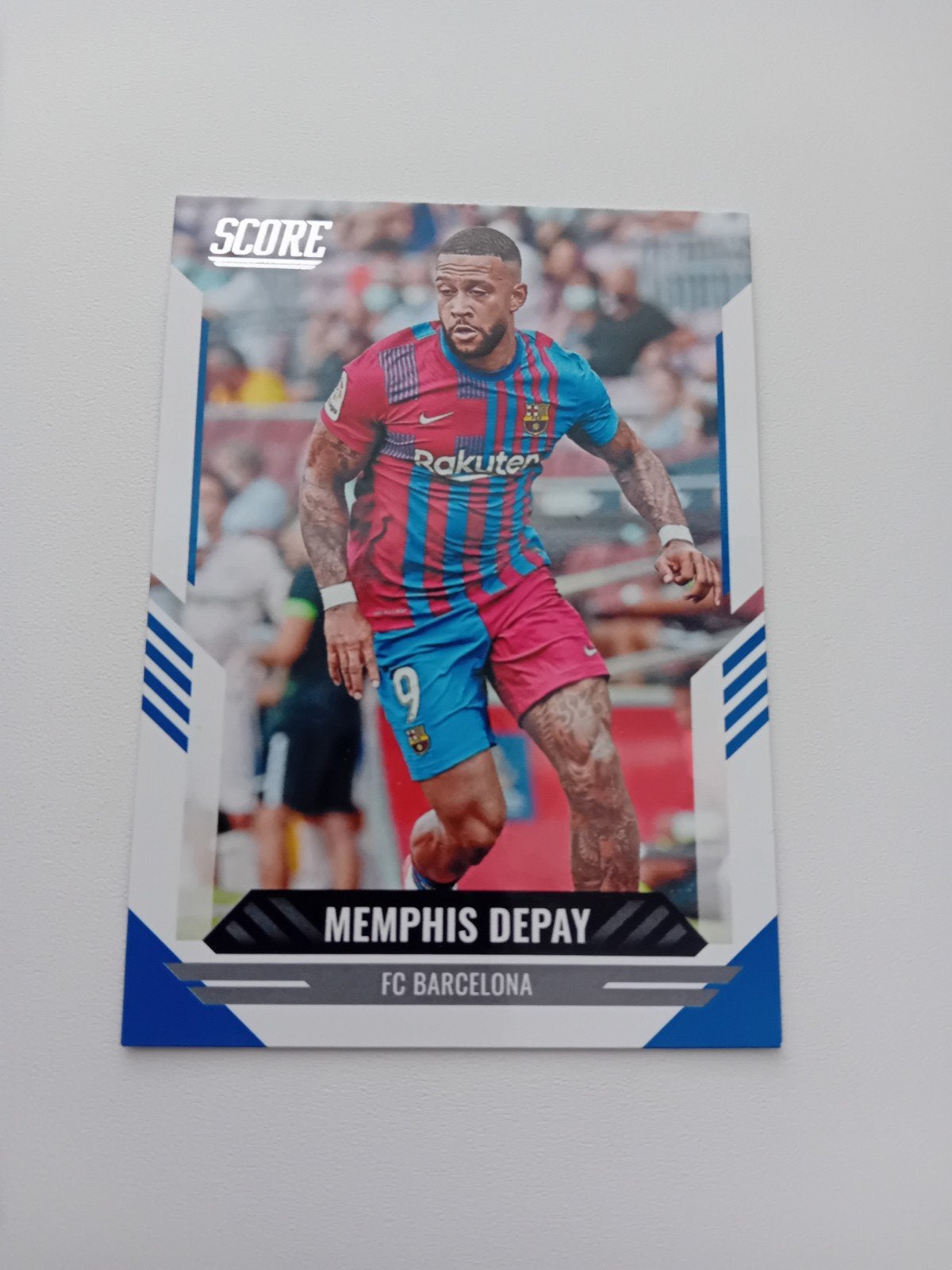 Voetbal kaartje memphis depay panini score, Ophalen of Verzenden, Zo goed als nieuw, Plaatje