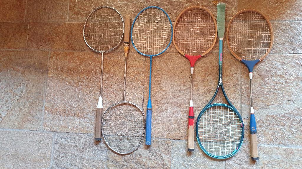 6x badmintonracket in prima staat. 3,50 per stuk, Sport en Fitness, Badminton, Ophalen, Zo goed als nieuw, Racket(s)