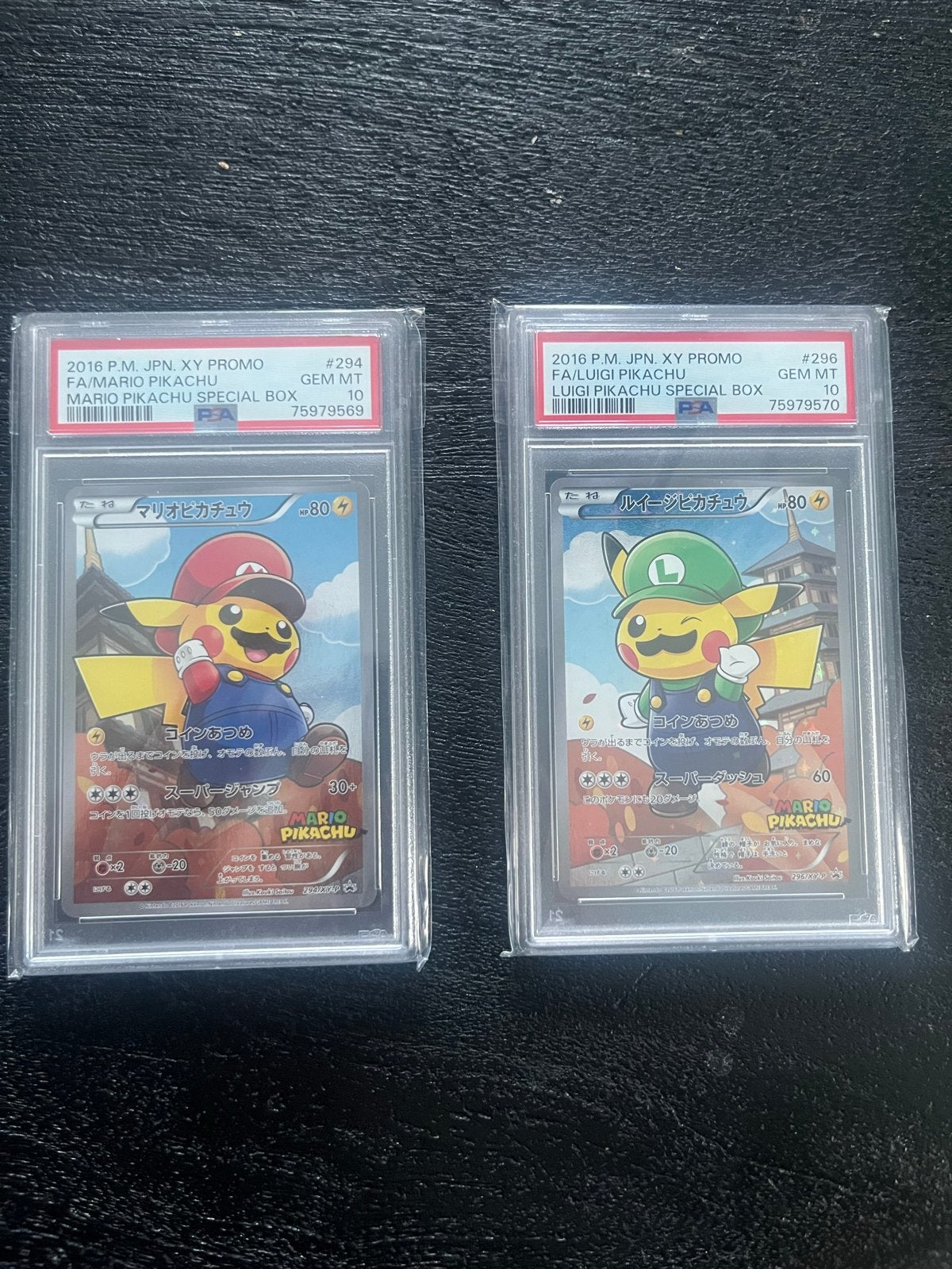 PSA 10 Mario & Luigi Pikachu sequential set, Hobby en Vrije tijd, Verzamelkaartspellen | Pokémon, Zo goed als nieuw, Meerdere kaarten