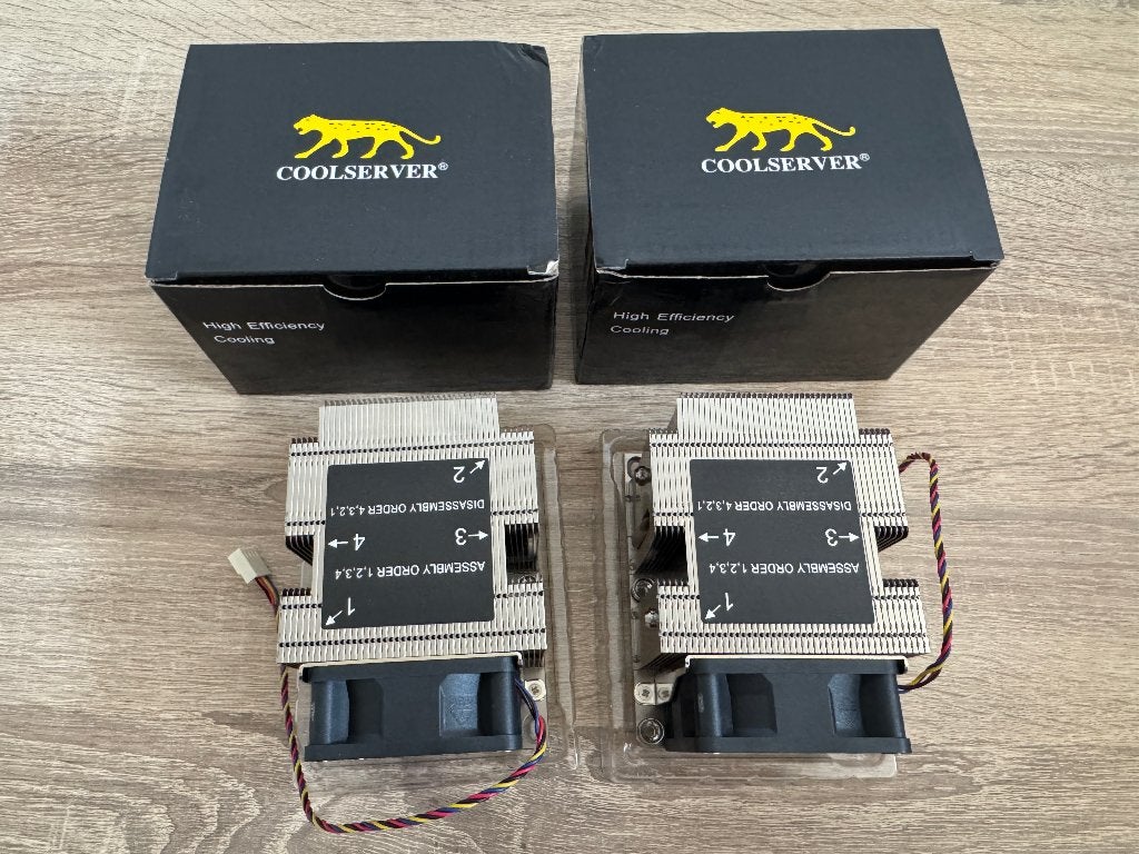 2x CPU koeler LGA3647 rechthoekig 2U PWM, Ophalen of Verzenden, Nieuw, Luchtkoeling