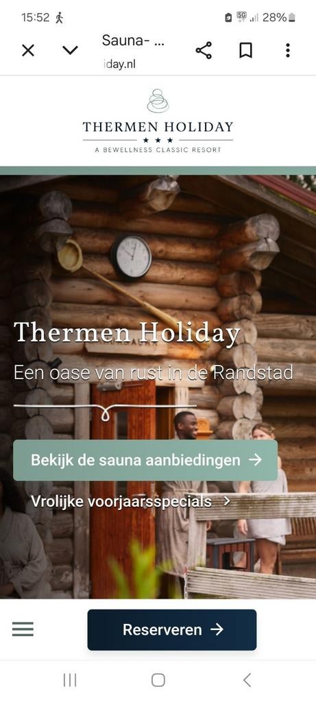 2x saunaentree bij Thermen Holiday te Schiedam tw €92,=, Tickets en Kaartjes, Twee personen, Cadeaubon, Spa of Sauna