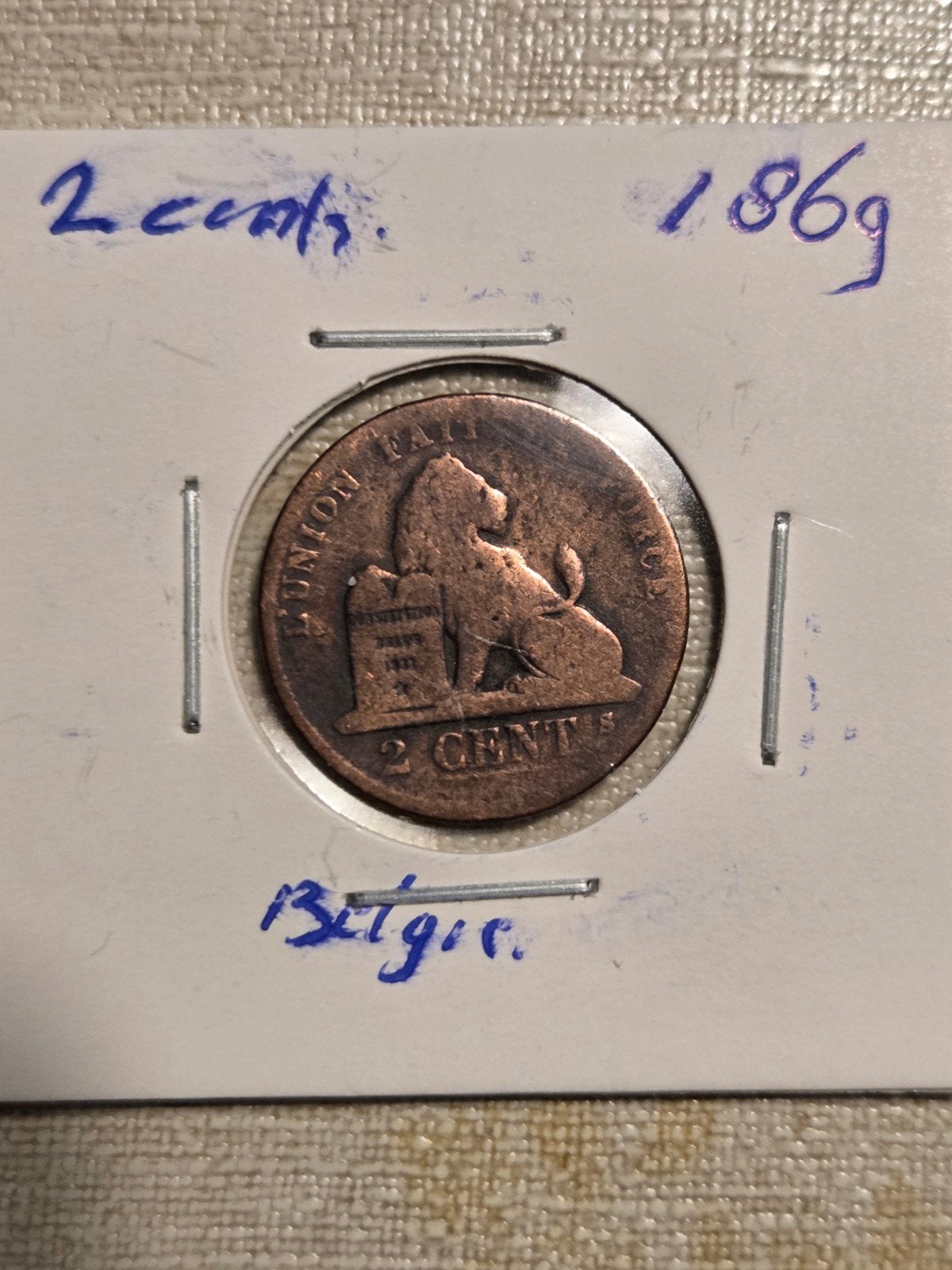Belgische 2 Cent Leopold II Munt 1869, Ophalen of Verzenden, Overig, Losse munt