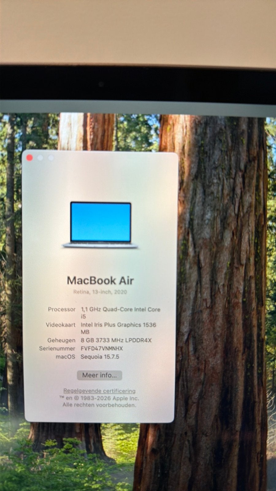 Foto 2 van MacBook Air 2020 i5 Quad core 8GB 256GB