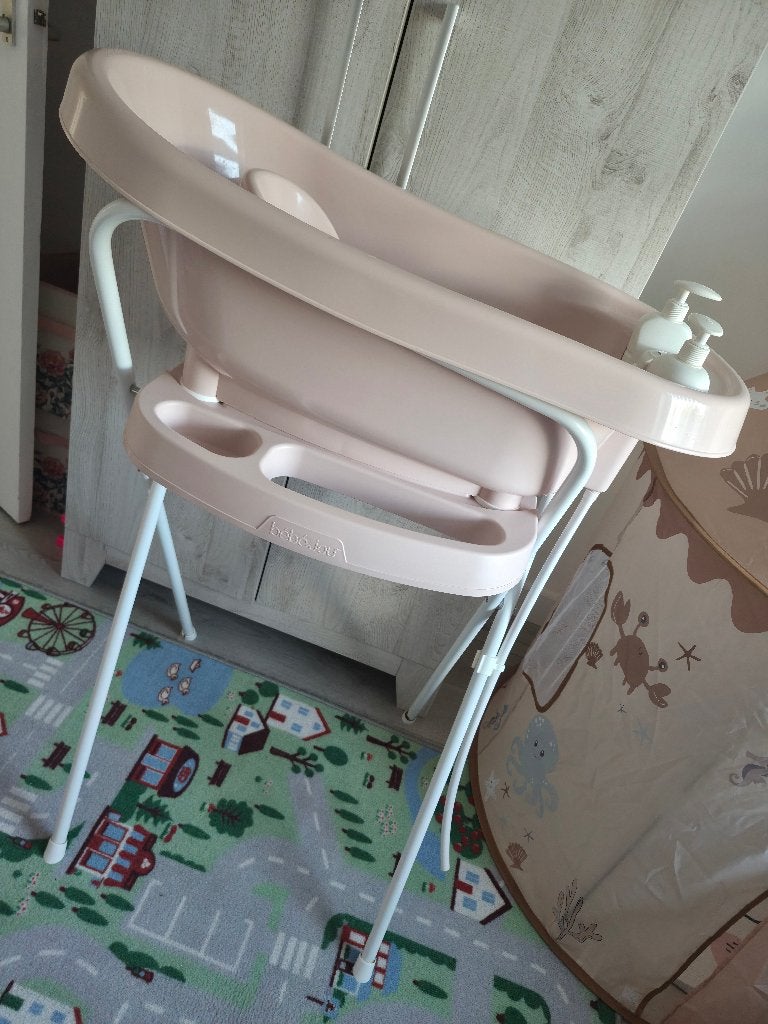 Roze Bébé-jou Badje met Standaard, Kinderen en Baby's, Badjes en Verzorging, Ophalen, Zo goed als nieuw, Badje, Bébé-jou