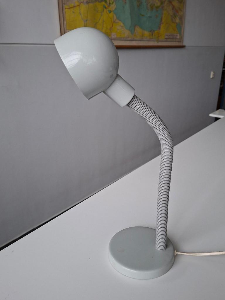 vintage grijze bureaulamp happy light jaren 80 design retro, Huis en Inrichting, Lampen | Tafellampen, Gebruikt, Ophalen of Verzenden