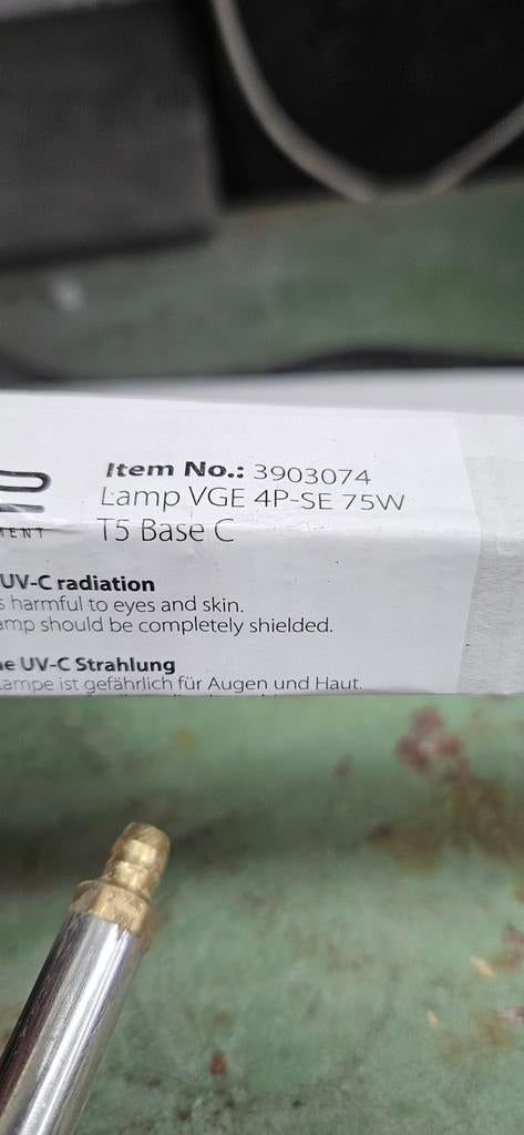 2 x lamp VGE 4P-SE 75W T5 base C UV, Ophalen of Verzenden